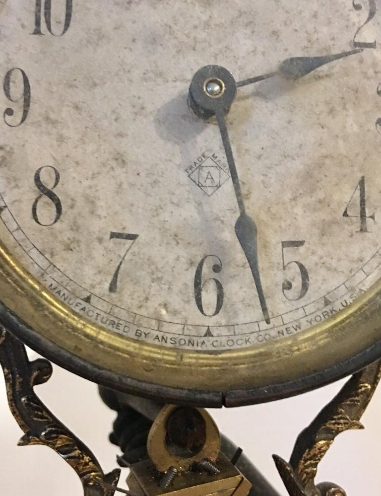 Antique Diana Swinging Clock Signed Ansonia Clock Company at 1stDibs