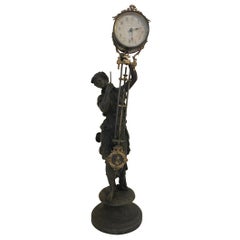 Antique horloge Diana Swinging signée Ansonia Clock Company