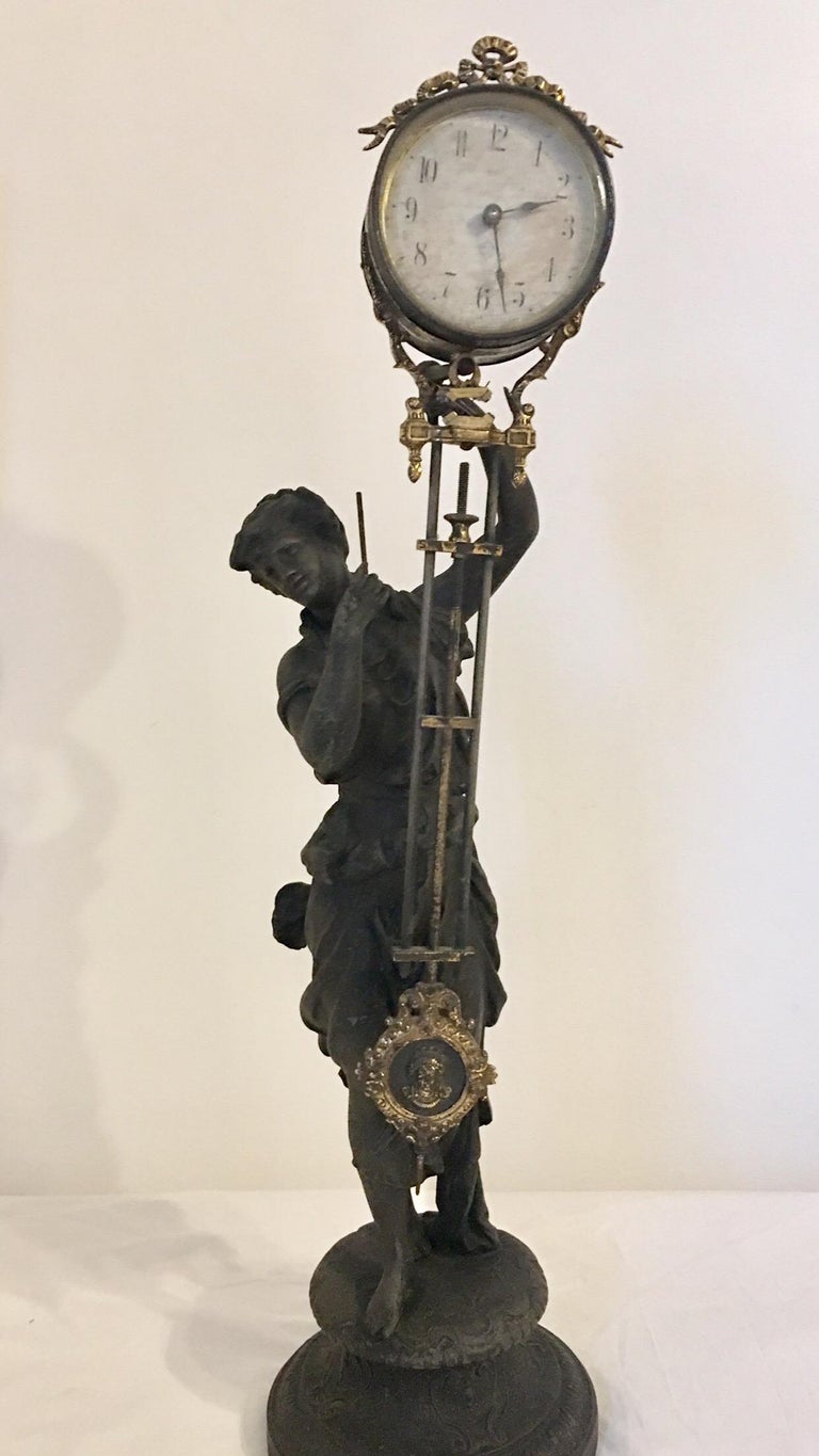 Antique Diana Swinging Clock Signed Ansonia Clock Company at 1stDibs