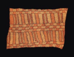 Antiguo manto de dida, rafia teñida con resina, Costa de Marfil