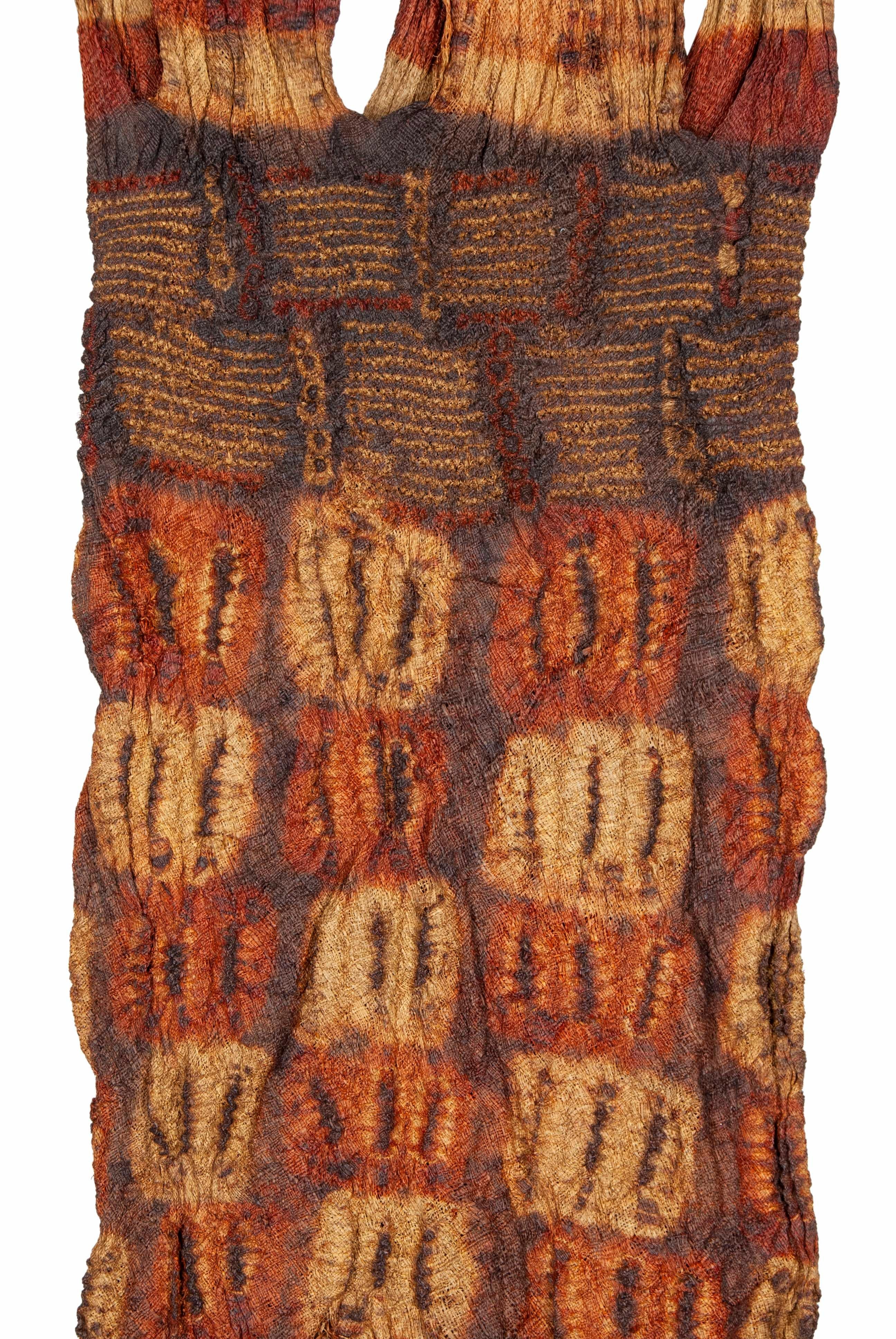 Vegetable Dyed Antique Dida Woman’s Plaited Loin Cloth, Ivory Coast For Sale