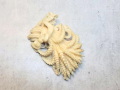 Antique Dieppe Carved Ivory Wheatsheaf Brooch, Circa 1840-1850