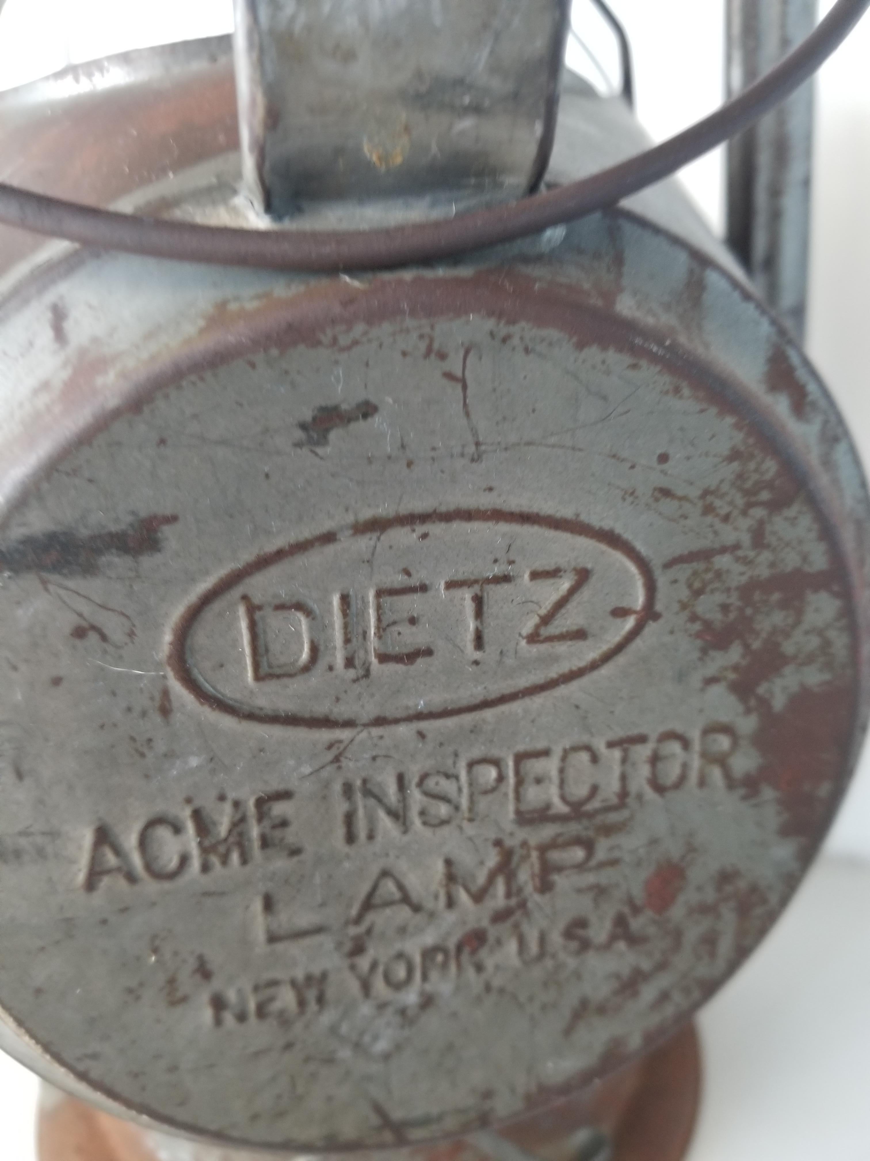 Antique Dietz Acme Large Inspector Lamp Two Railroad Lanterns New York 1900s 5