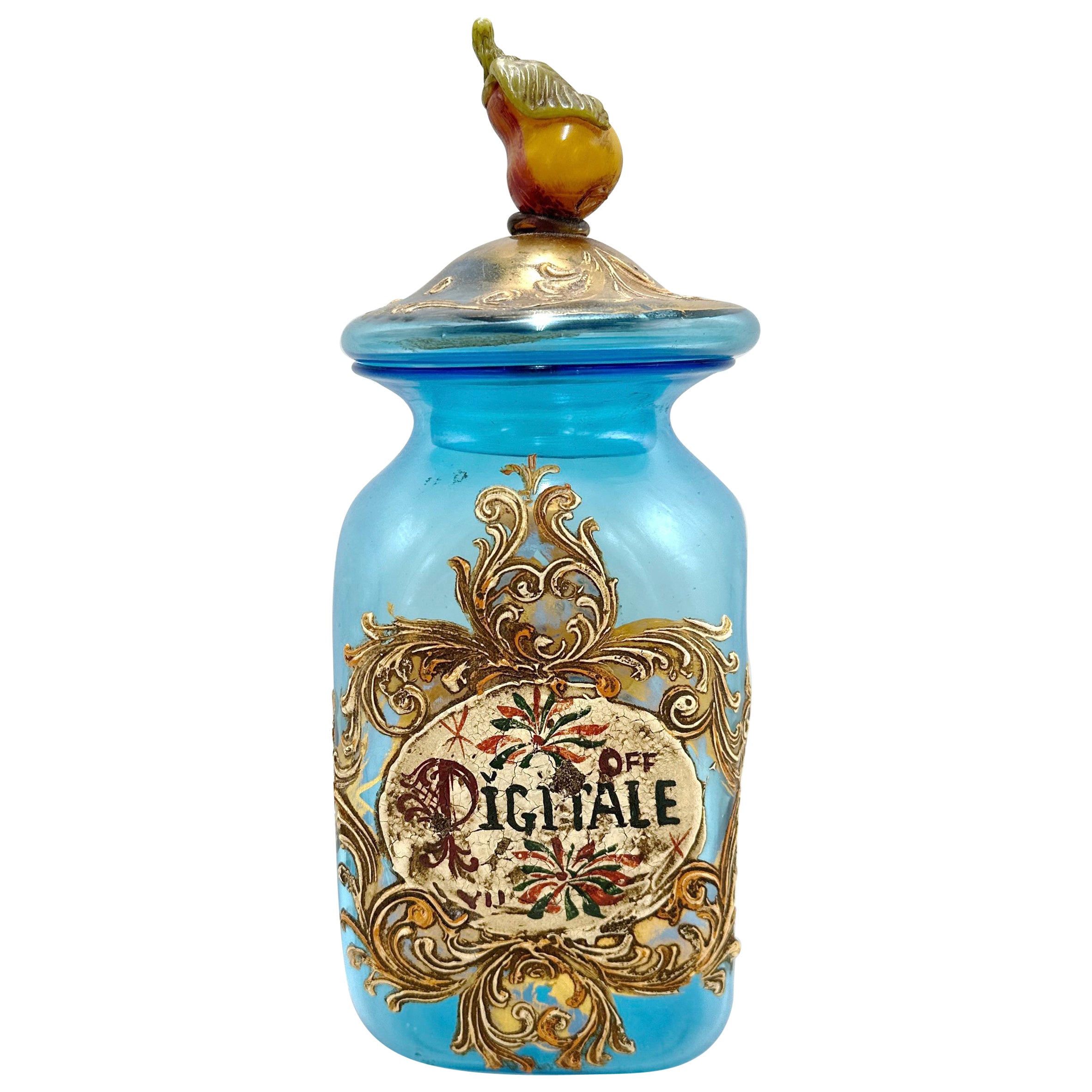 Antique "Digitale" Italian Murano Glass Pharmacy Apothecary Jar