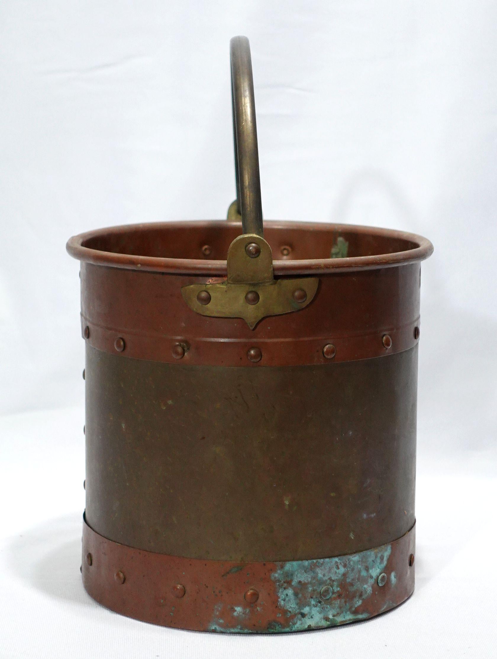 English Antique Diminutive Copper and Brass Apple Bucket #2