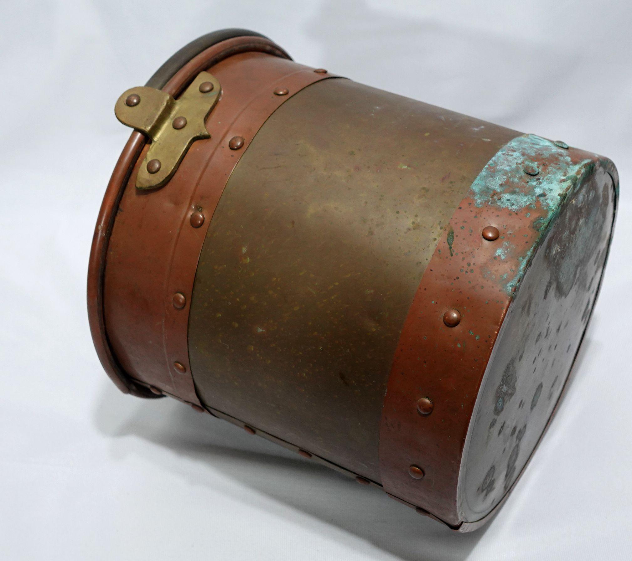 19th Century Antique Diminutive Copper and Brass Apple Bucket #2