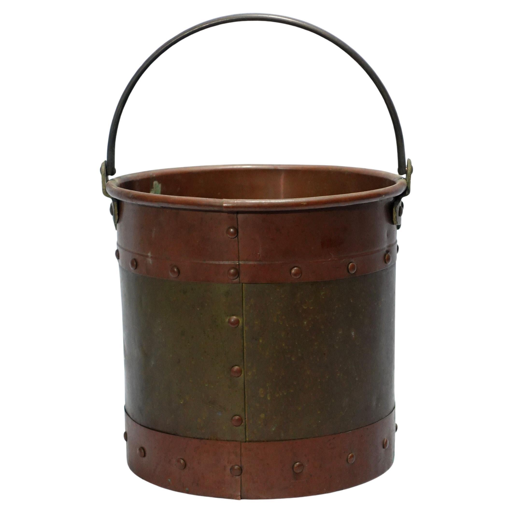 Antique Diminutive Copper and Brass Apple Bucket #2