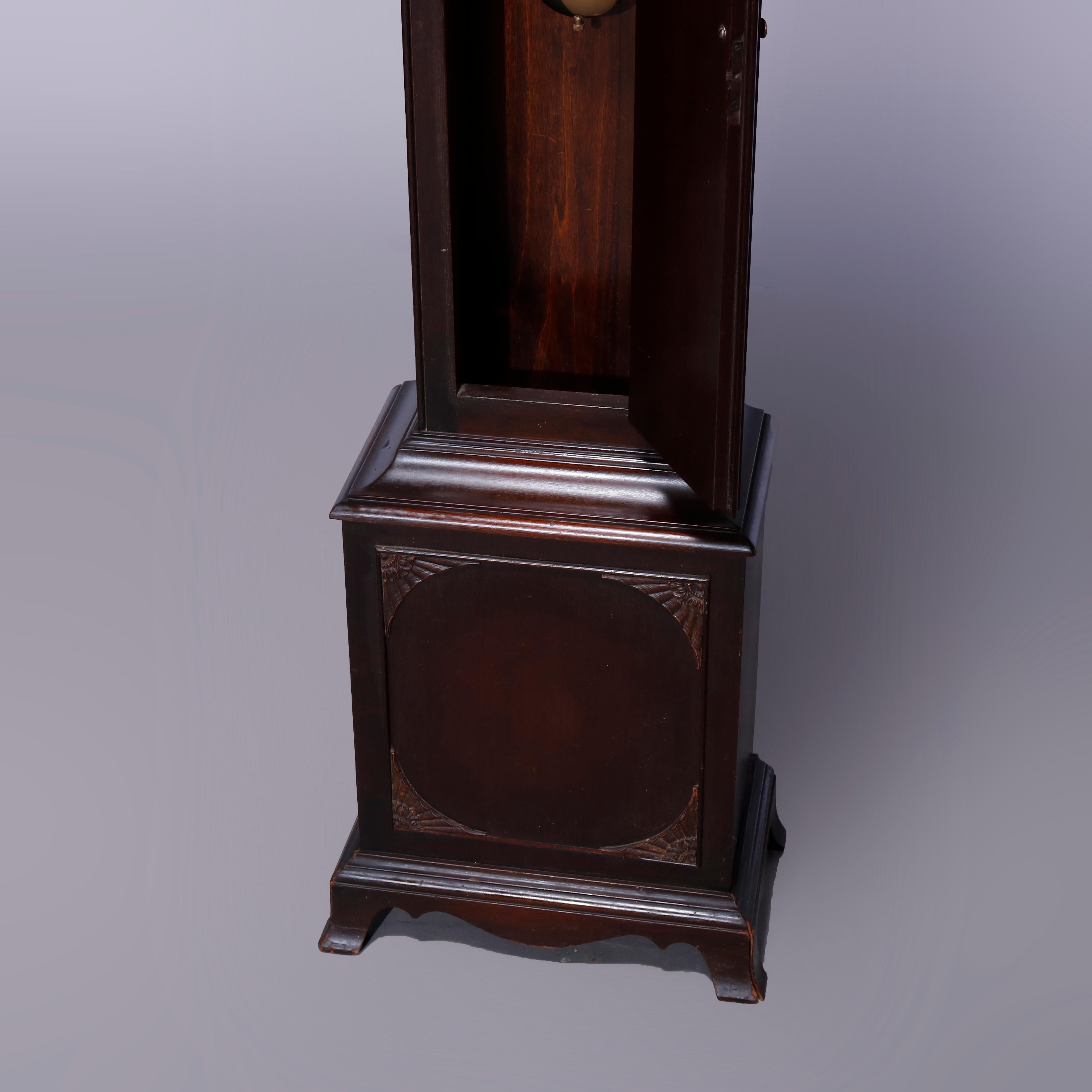 Antique Diminutive German Caldwell & Co. Mahogany Grandmother's Clock, c1900 5