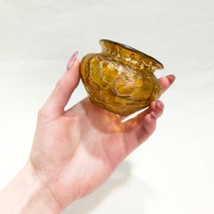 Antiguo jarrón de cristal Loetz Glass de estilo Art Nouveau con motivos astglas en naranja