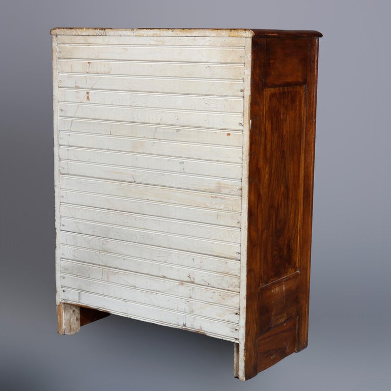 Antique Diminutive ThreeDoor Paneled Oak Ice Box, circa 1900 at