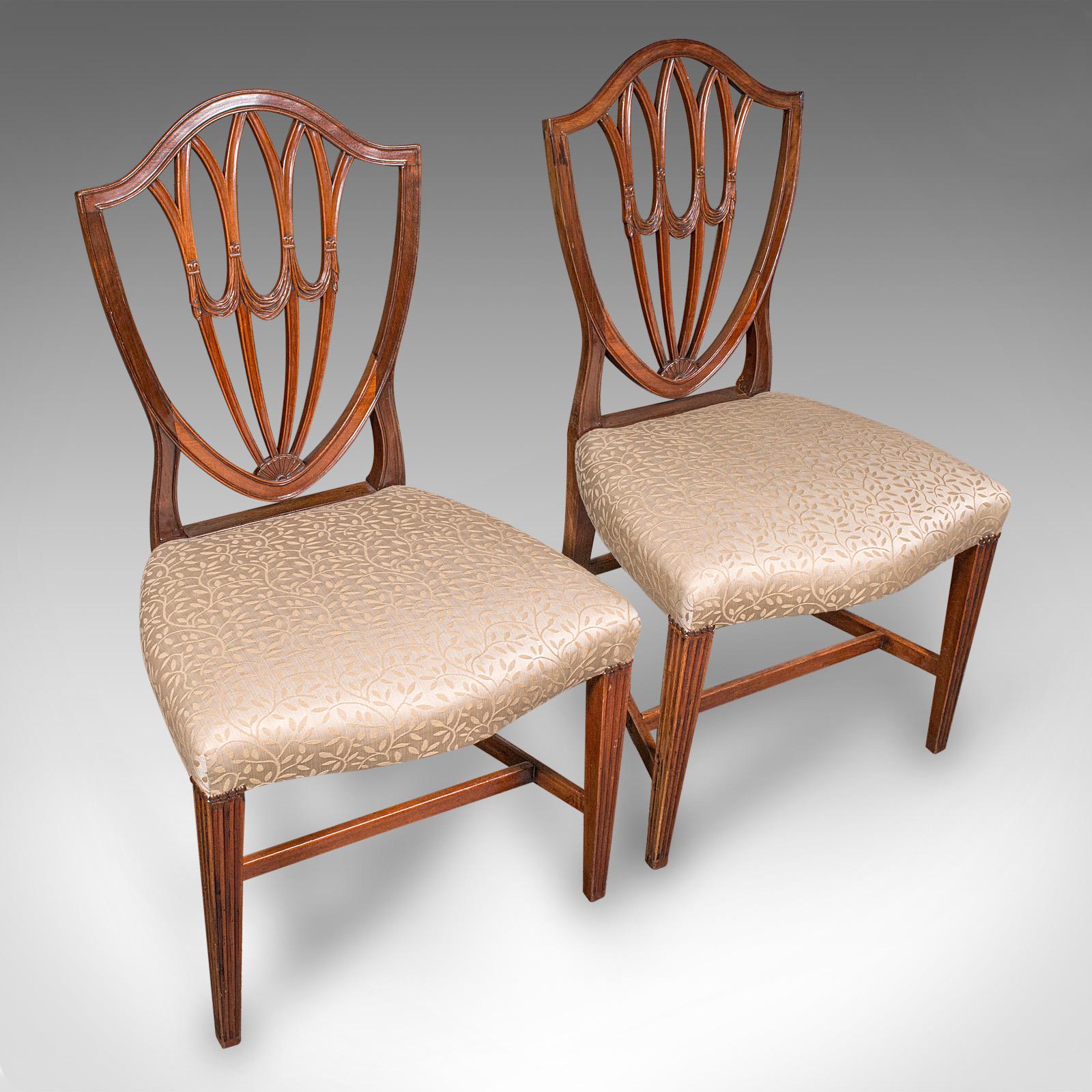 Britannique Suite de chaises de salle à manger anciennes anglaises, Carver & Slipper Chairs, géorgiennes, C.1800 en vente
