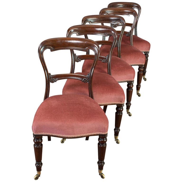 Antique Dining Chair Suite, English, Walnut, Set of 5 Chairs, Gillow, Victorian