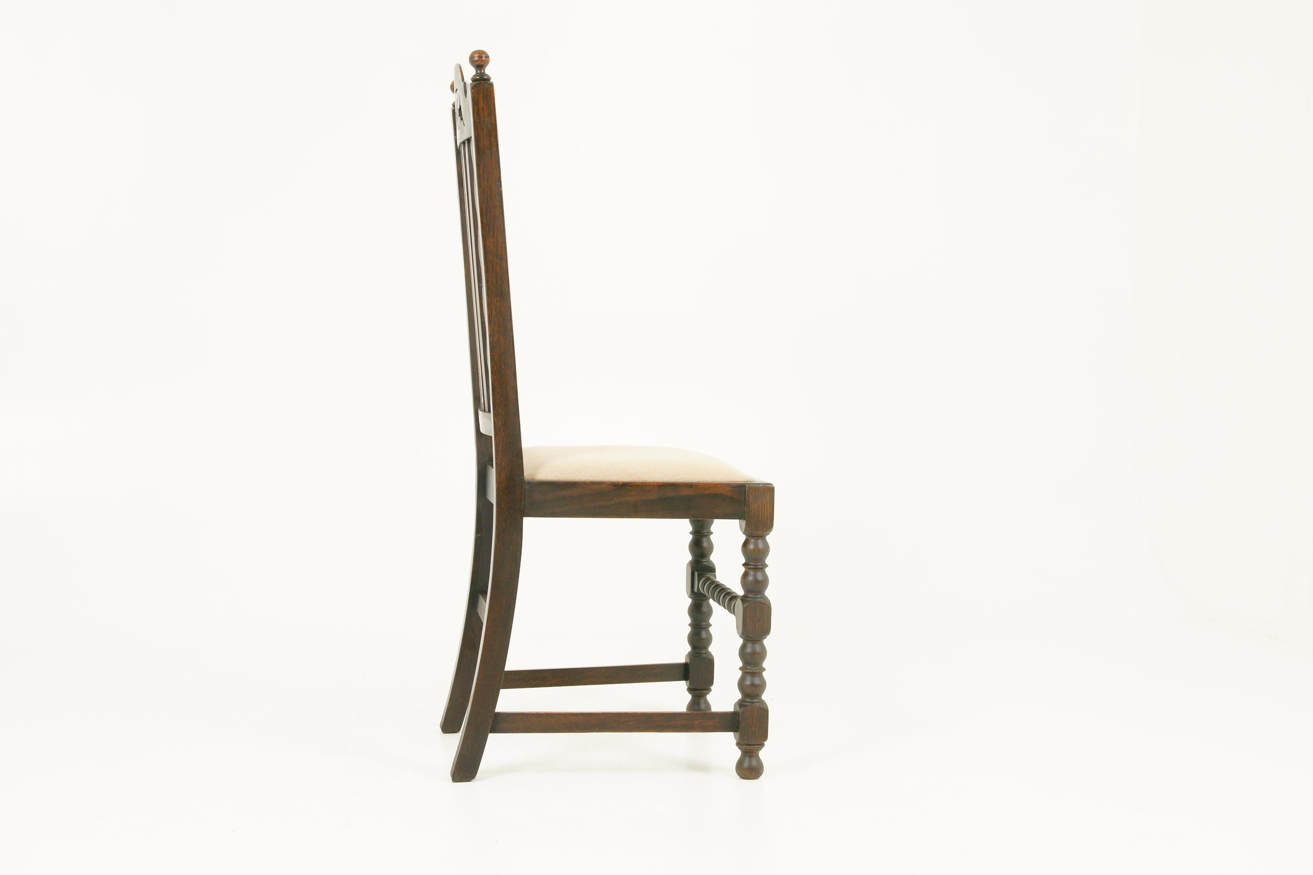 Antique Dining Chairs, 6 Oak Dining Chairs, Scotland 1920, B1726 1