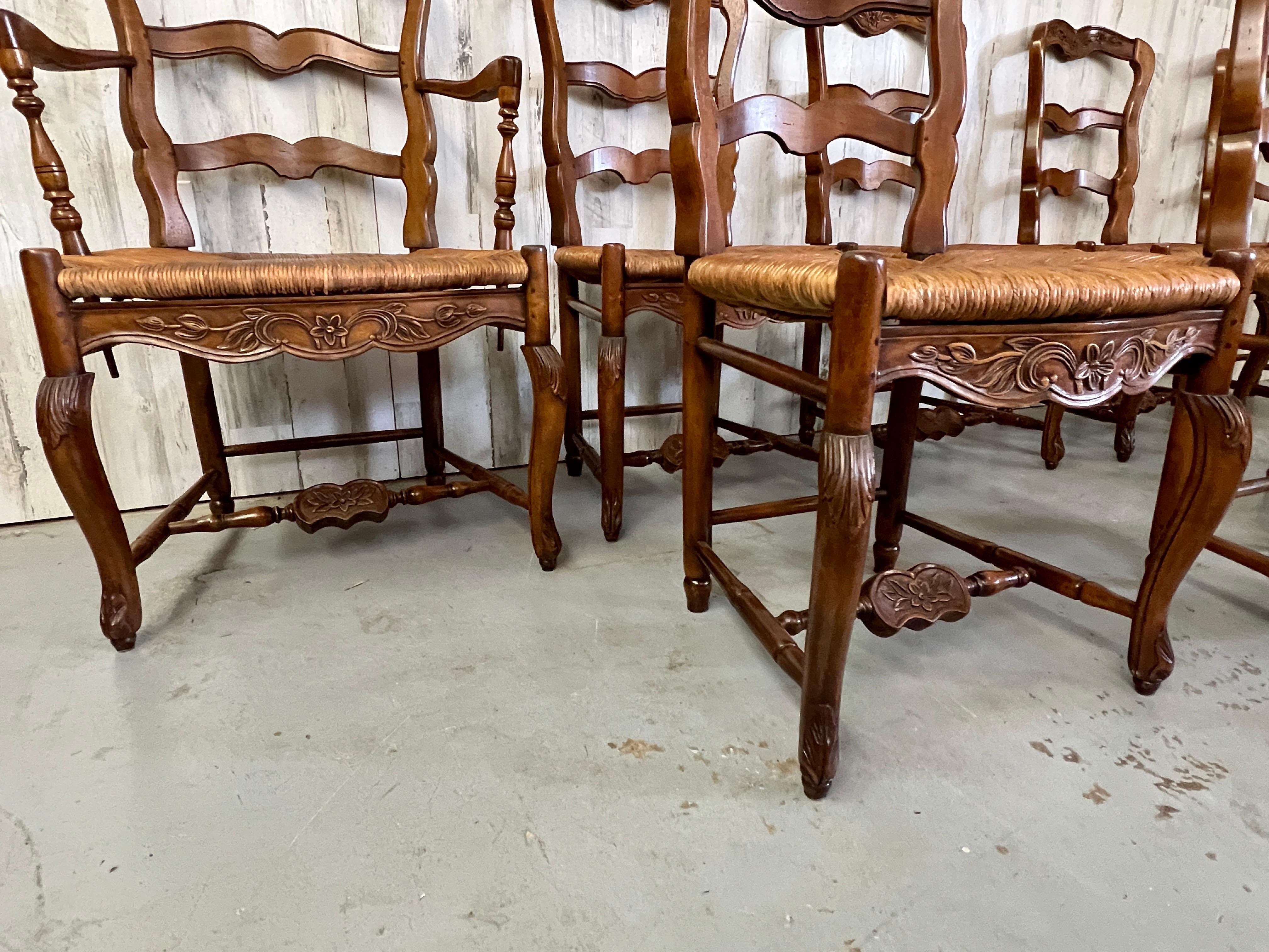 Rush Antique Country French Dining Chairs
