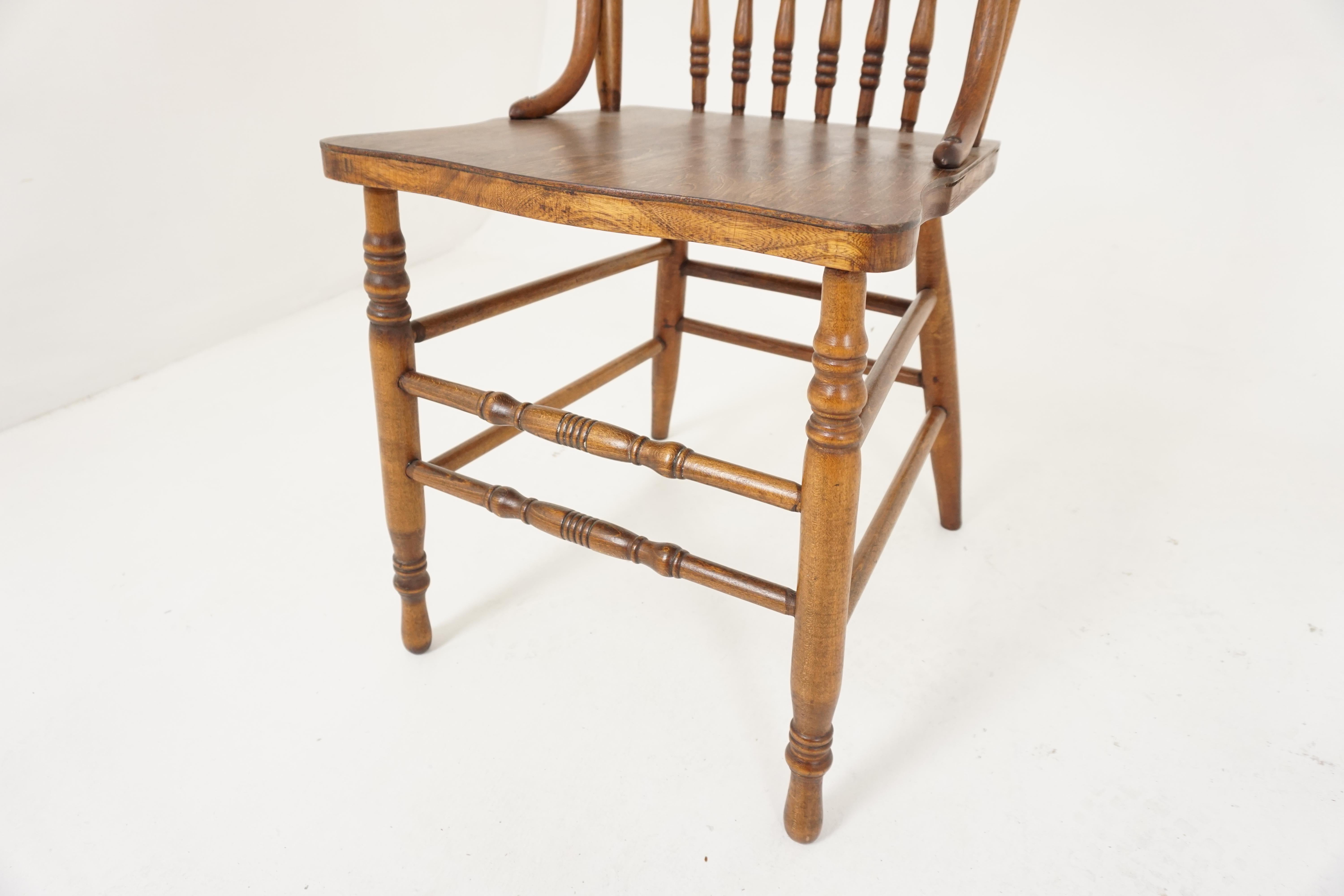 Antique Dining Chairs:: Set of 4 Press Back Kitchen Chairs:: Canada 1900:: B2016 2