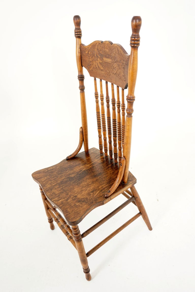 Antique Dining Chairs, Set of 4 Press Back Kitchen Chairs, Canada 1900, B2016 at 1stDibs
