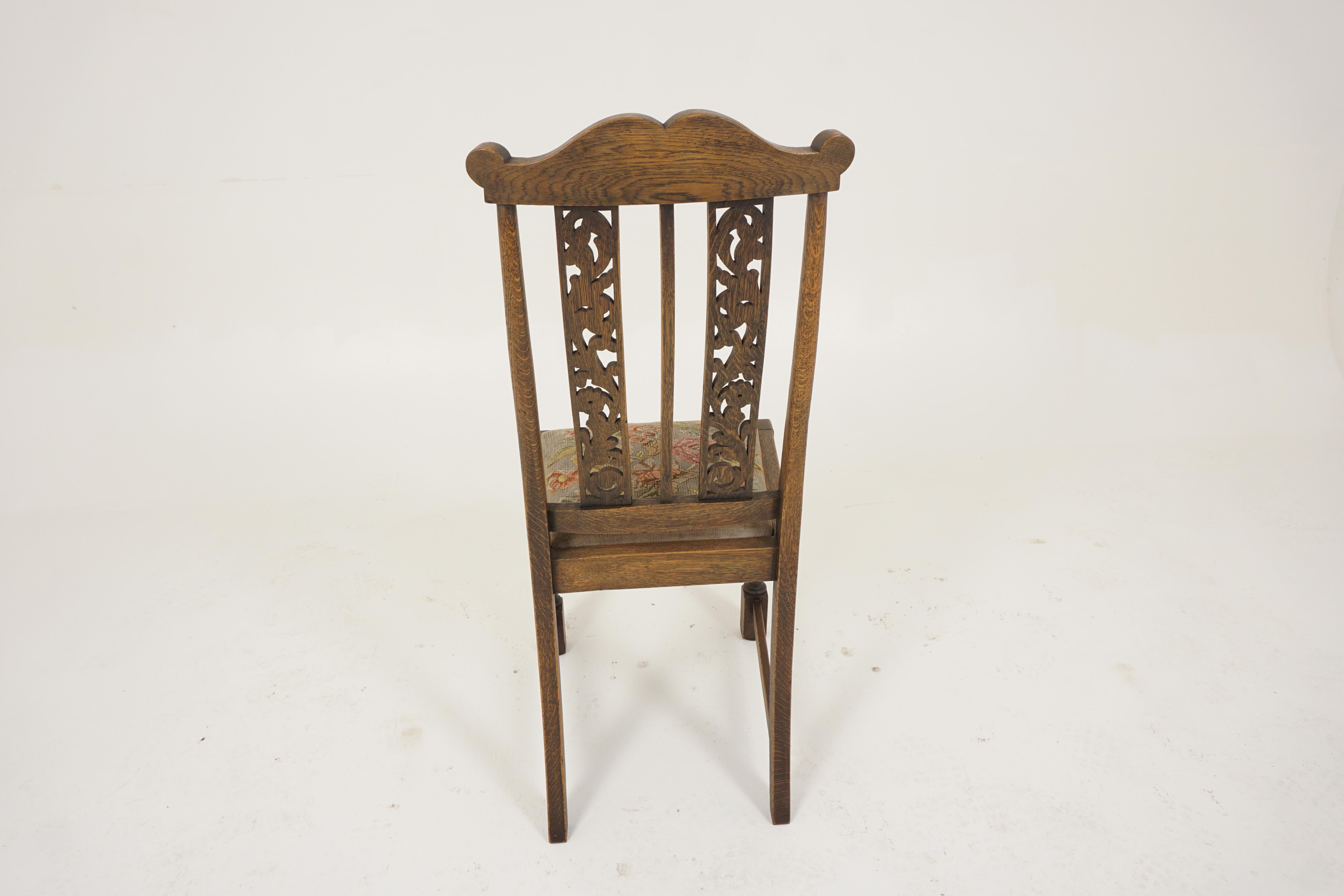 Antique Dining Chairs, Set of 6, Oak Chairs, Scotland, 1920 2