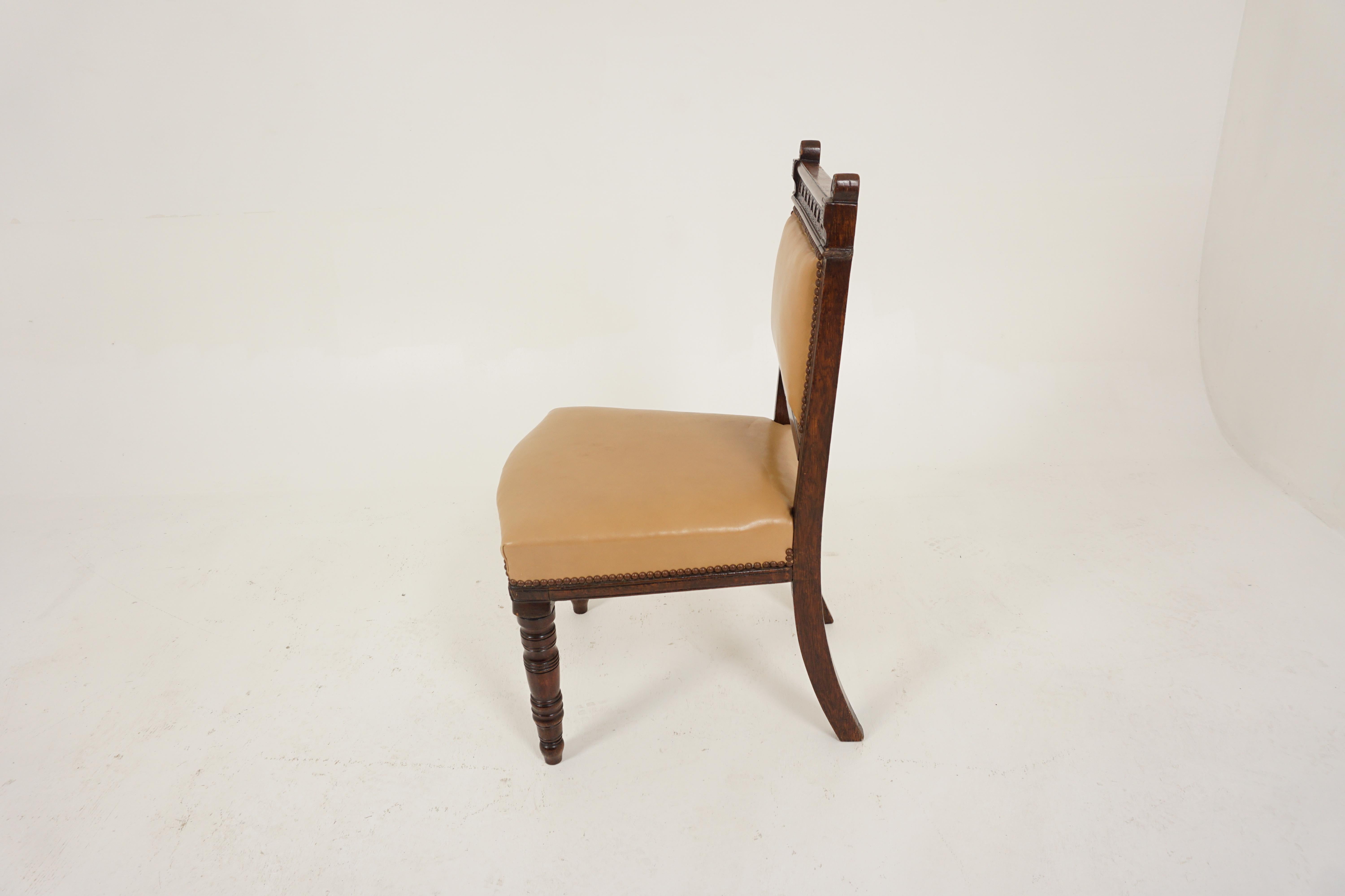 Antique Dining Chairs, Set of 6, Oak, Scotland 1895, B2664 1
