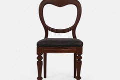 Antique Dining Chairs with Leather Seat