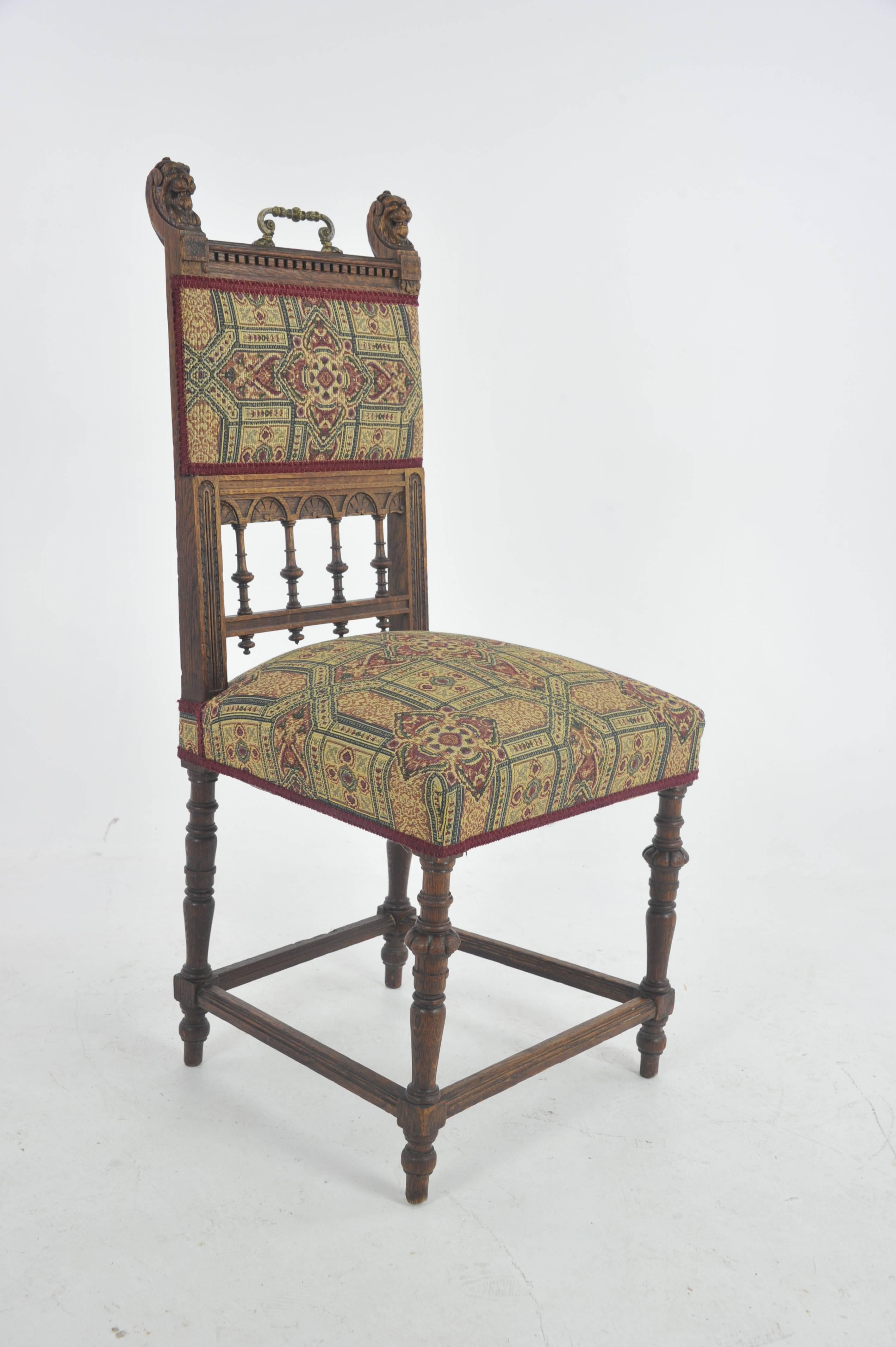 Antique Dining Chairs, Oak Dining Chairs, Vintage Chair, s France 1890, B1121 5