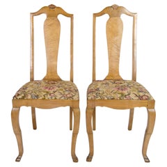 Antique dining room chairs in light mahogany Rococo style 1920s