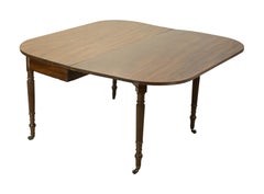 Antique Dining Table, D-End Drop Leaf Side and Centre Table