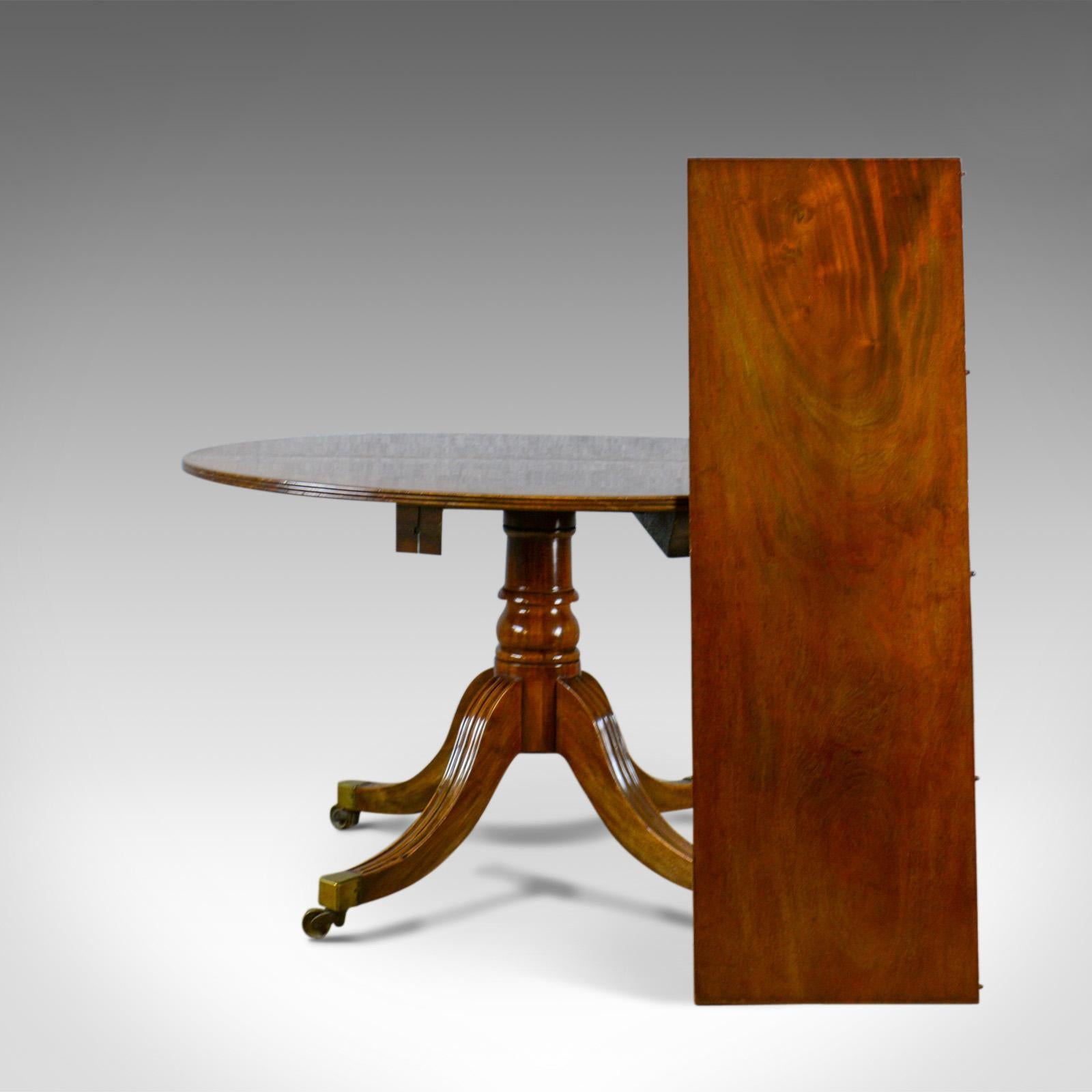 Antique Dining Table, English, Mahogany, Seats 4-6, Extending, Regency 1