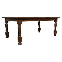 Antique Dining Table, English, Oak, 6 Seat, Country House, Victorian, 1900