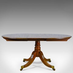 Antique Dining Table, English, Regency, Extending, Seats 4-6, Mahogany