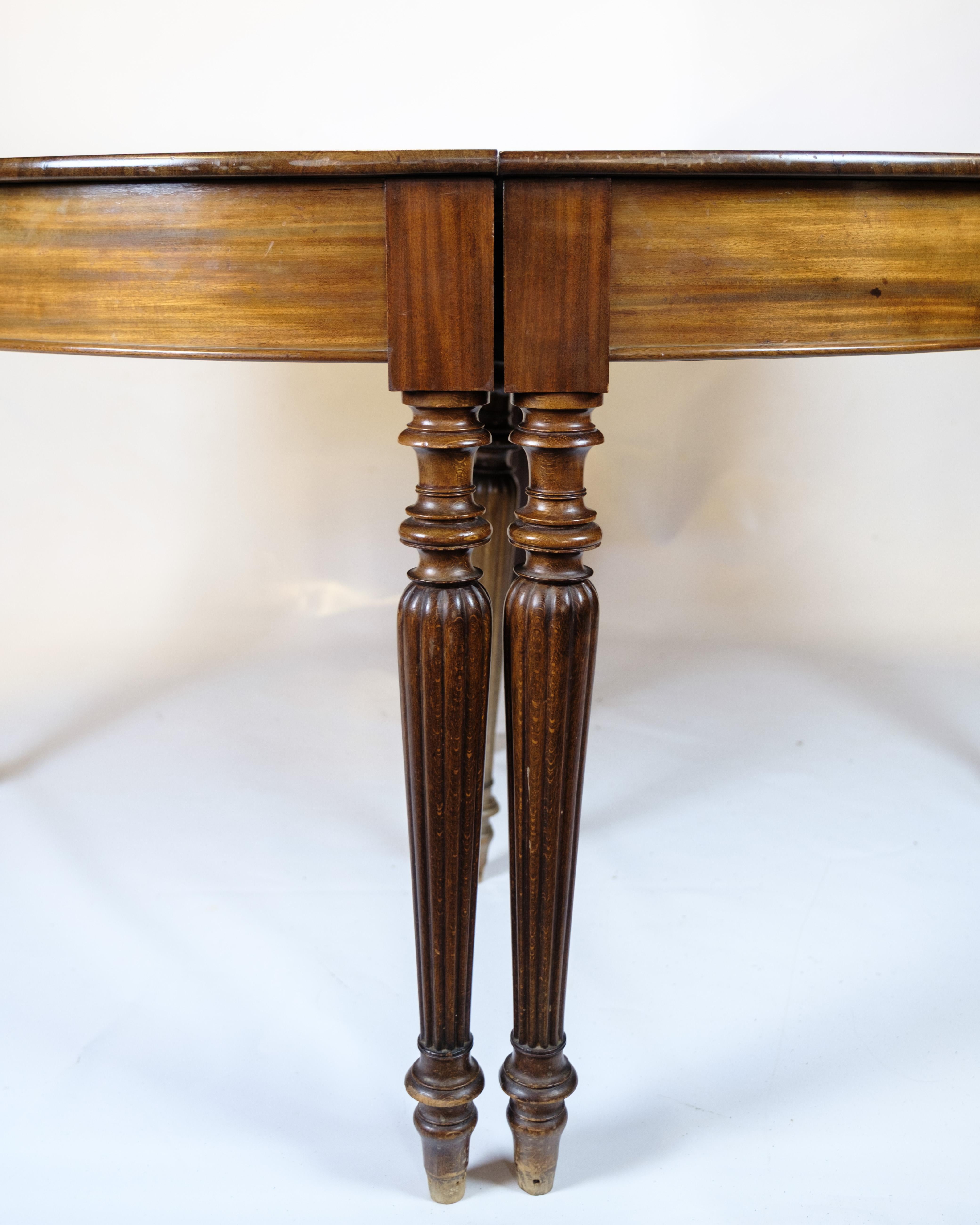 Mesa de comedor antigua de caoba de la década de 1840 Danés en venta