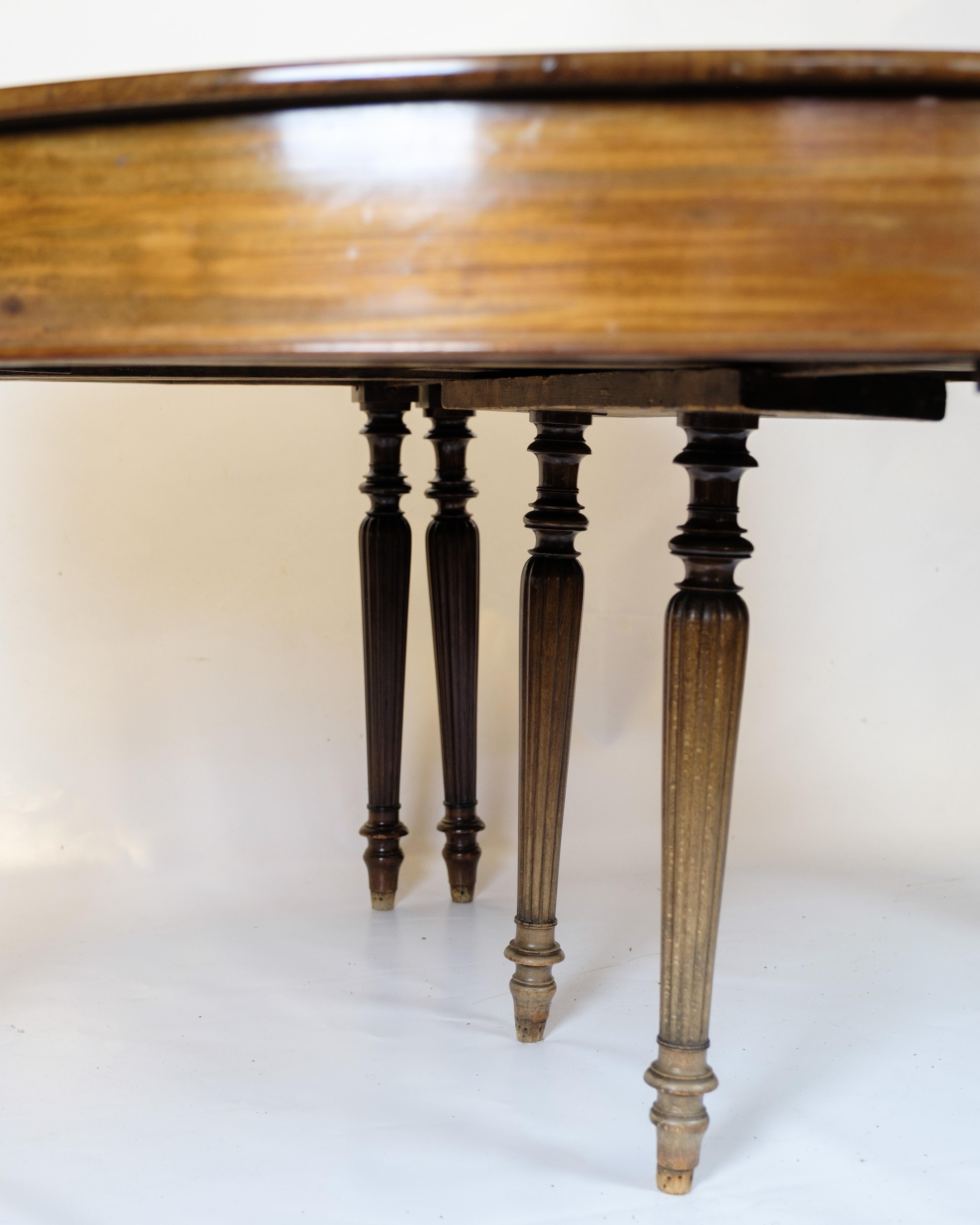 Mesa de comedor antigua de caoba de la década de 1840 en Bueno estado para la venta en Lejre, DK