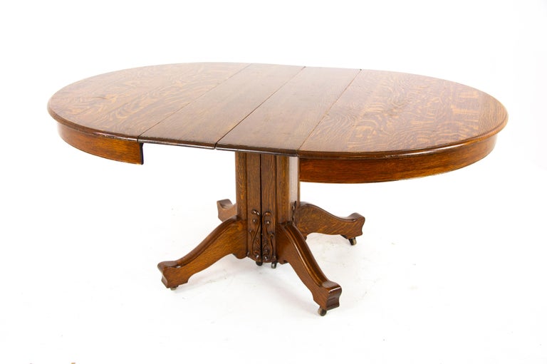 Antique Dining Table Pedestal Table Vintage Oak Table America 1910 At 1stdibs