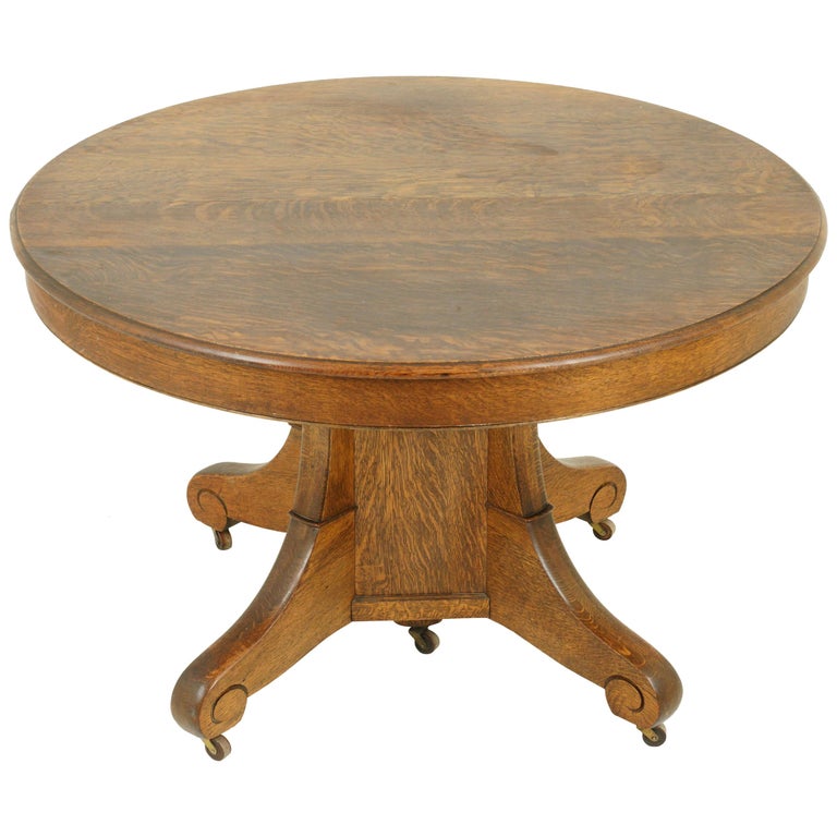 Antique Dining Table, Pedestal Table, Vintage Oak Table, Canada, 1900 at  1stDibs | antique dining table canada, antique pedestal dining table, antique  oak pedestal table value
