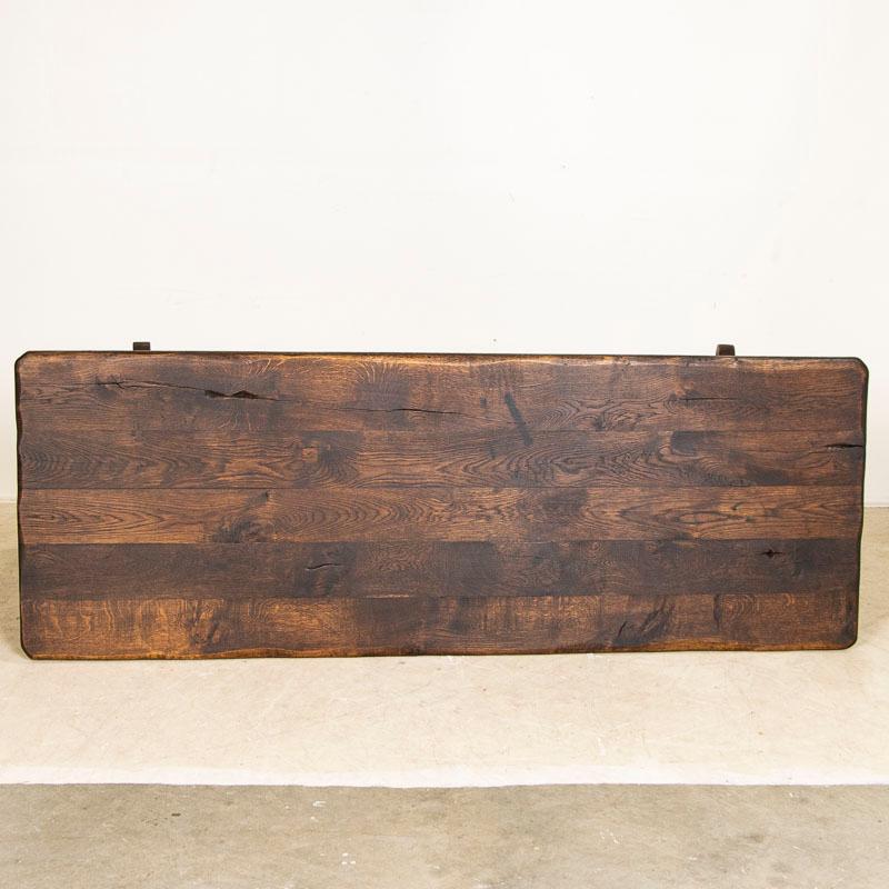 Antique Dining Table with Scrolled Iron Base from Spain 4