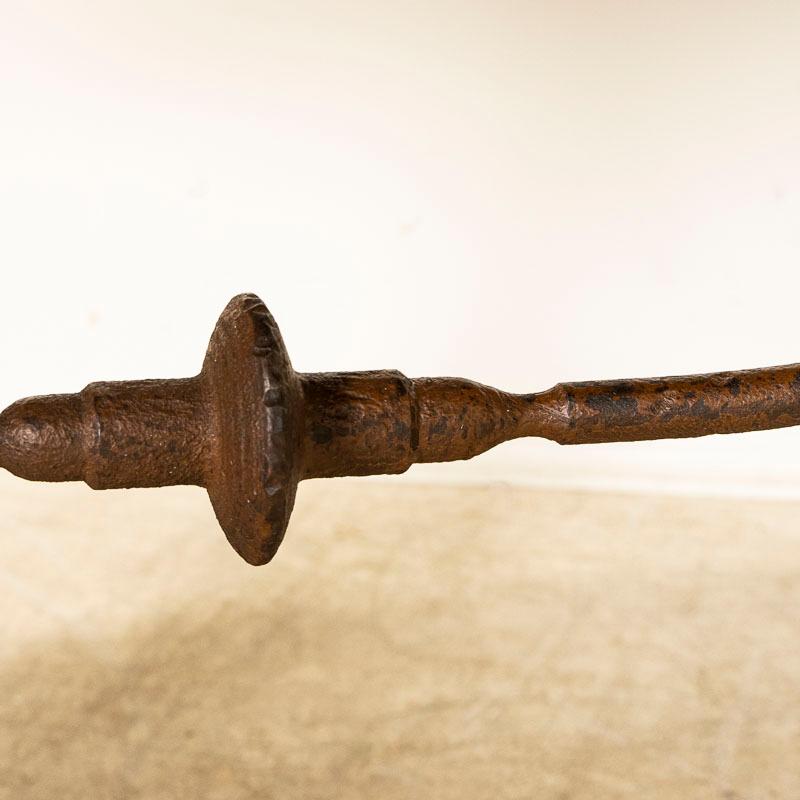 19th Century Antique Dining Table with Scrolled Iron Base from Spain