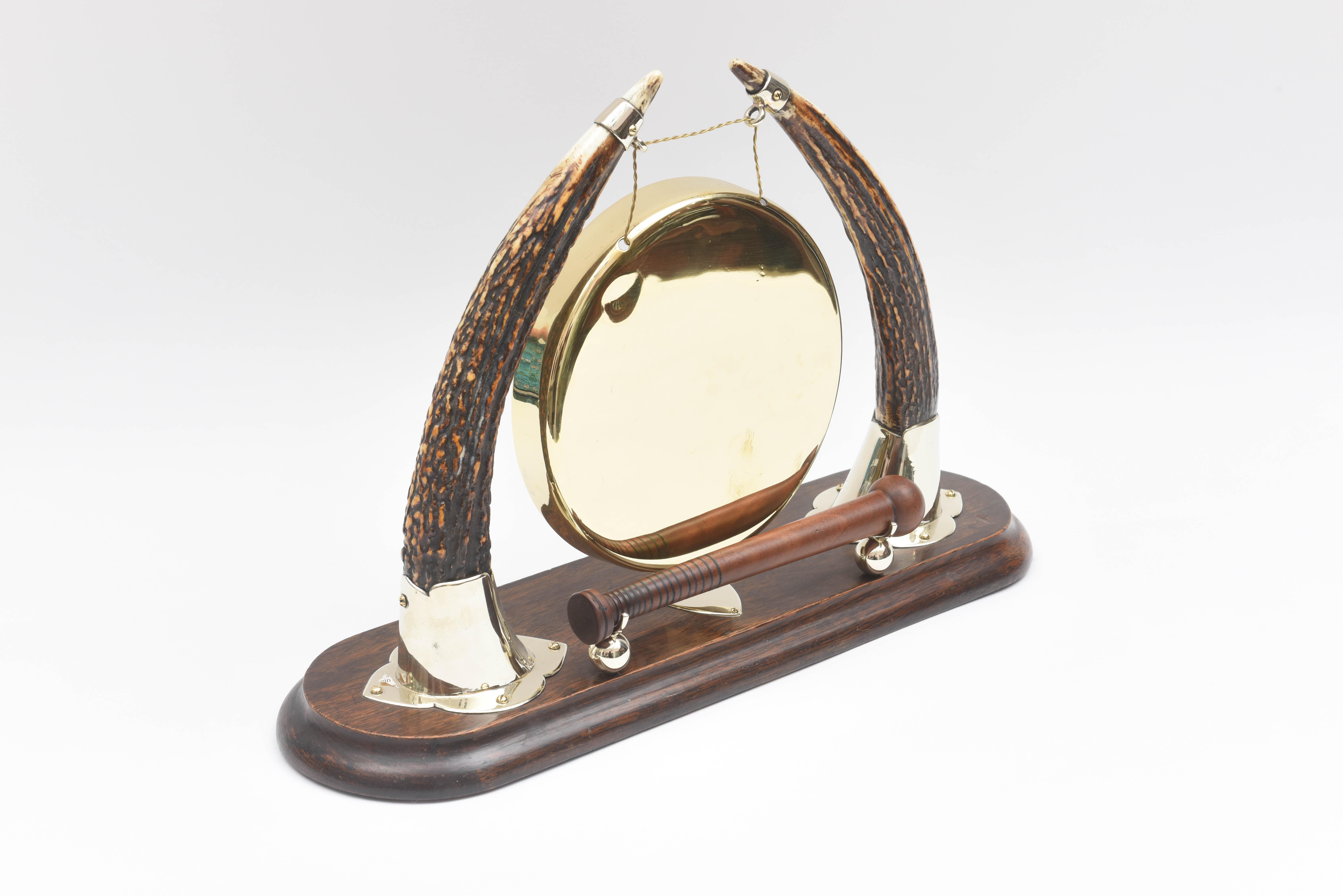 A charming and well cared for dinner gong that displays nicely. Purchased in Ireland, but with possible English provenance. In nice antique condition.