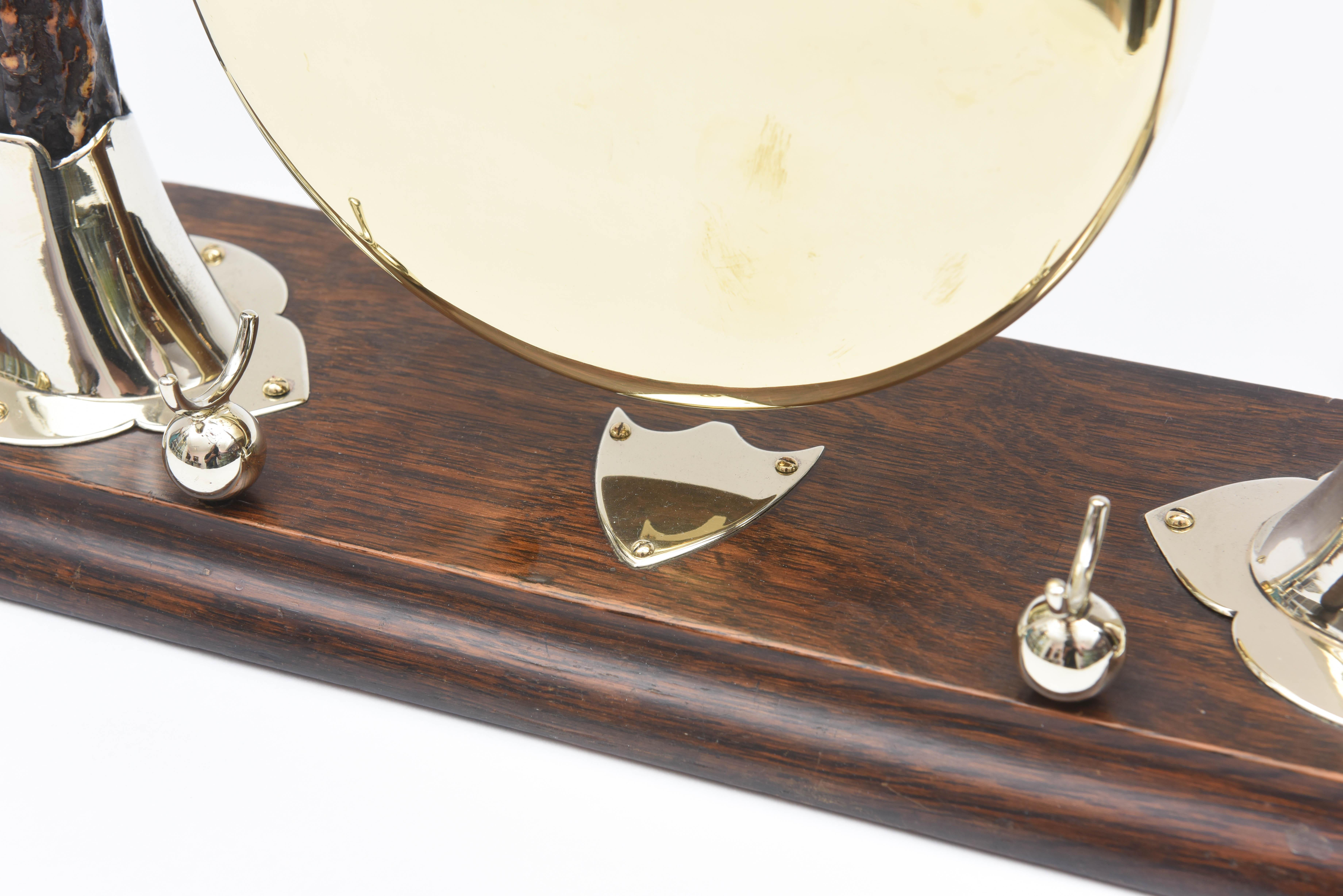 Early 20th Century Antique Dinner Gong, Horn, Mahogany and Brass, Anglo English