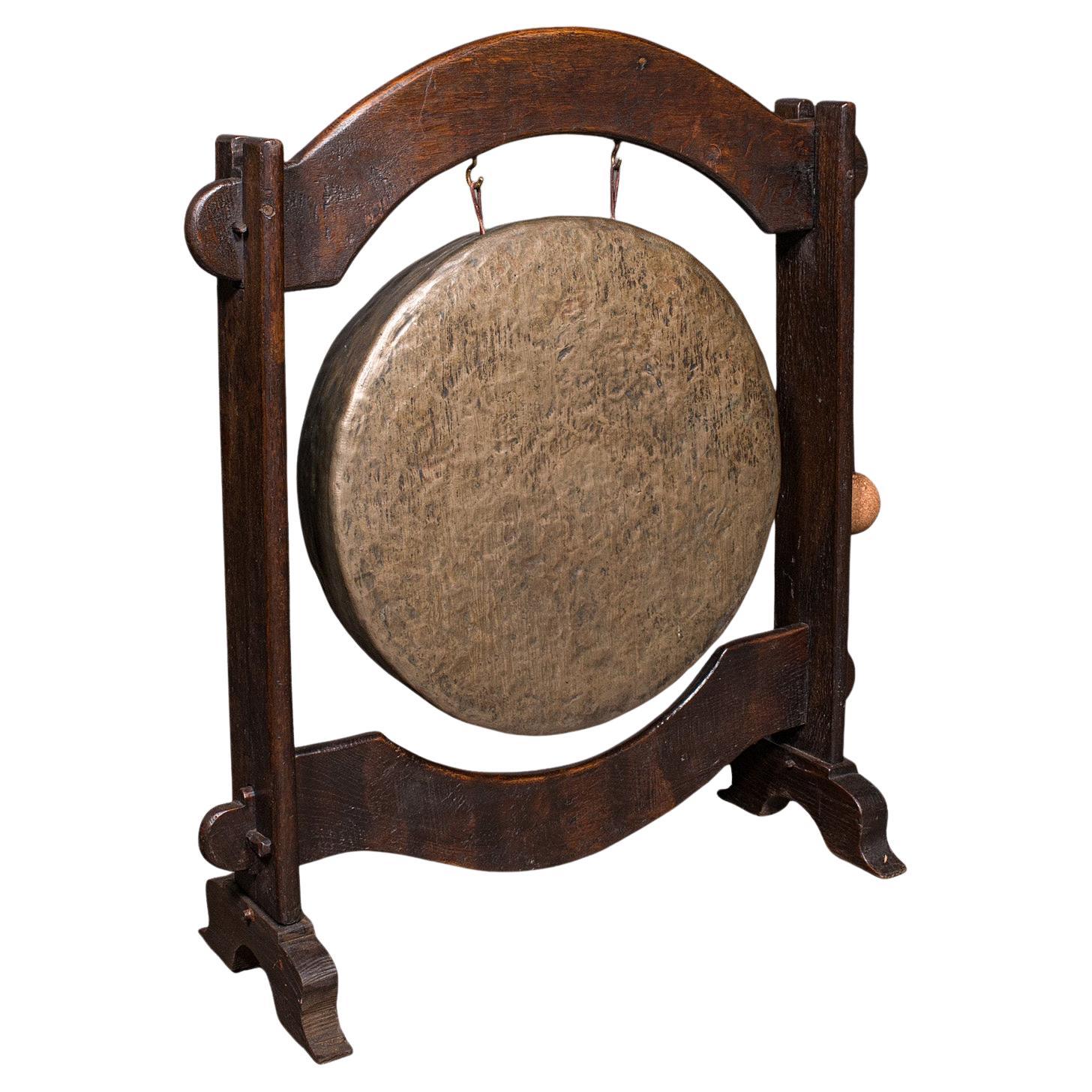 Antique Dinner Hall Gong, Oriental, Bronze Chime, Country House, Edwardian, 1910 For Sale