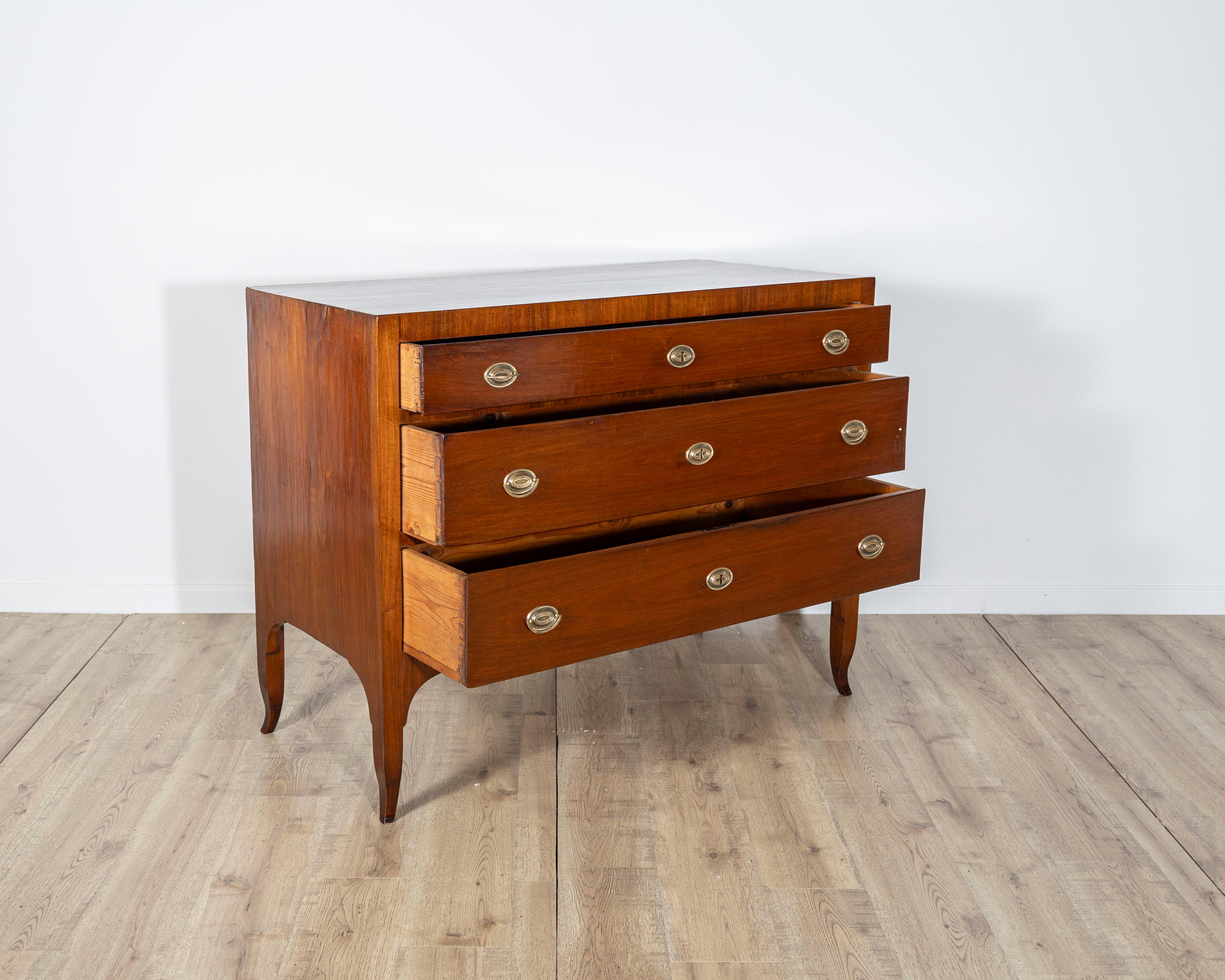18th Century Antique Directoire Chest Of Drawers In Walnut For Sale