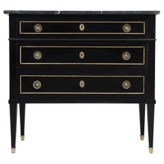 Antique Directoire Ebonized French Commode