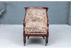 Antique Directoire Style Arm Chair In Custom Zebra Print Fabric