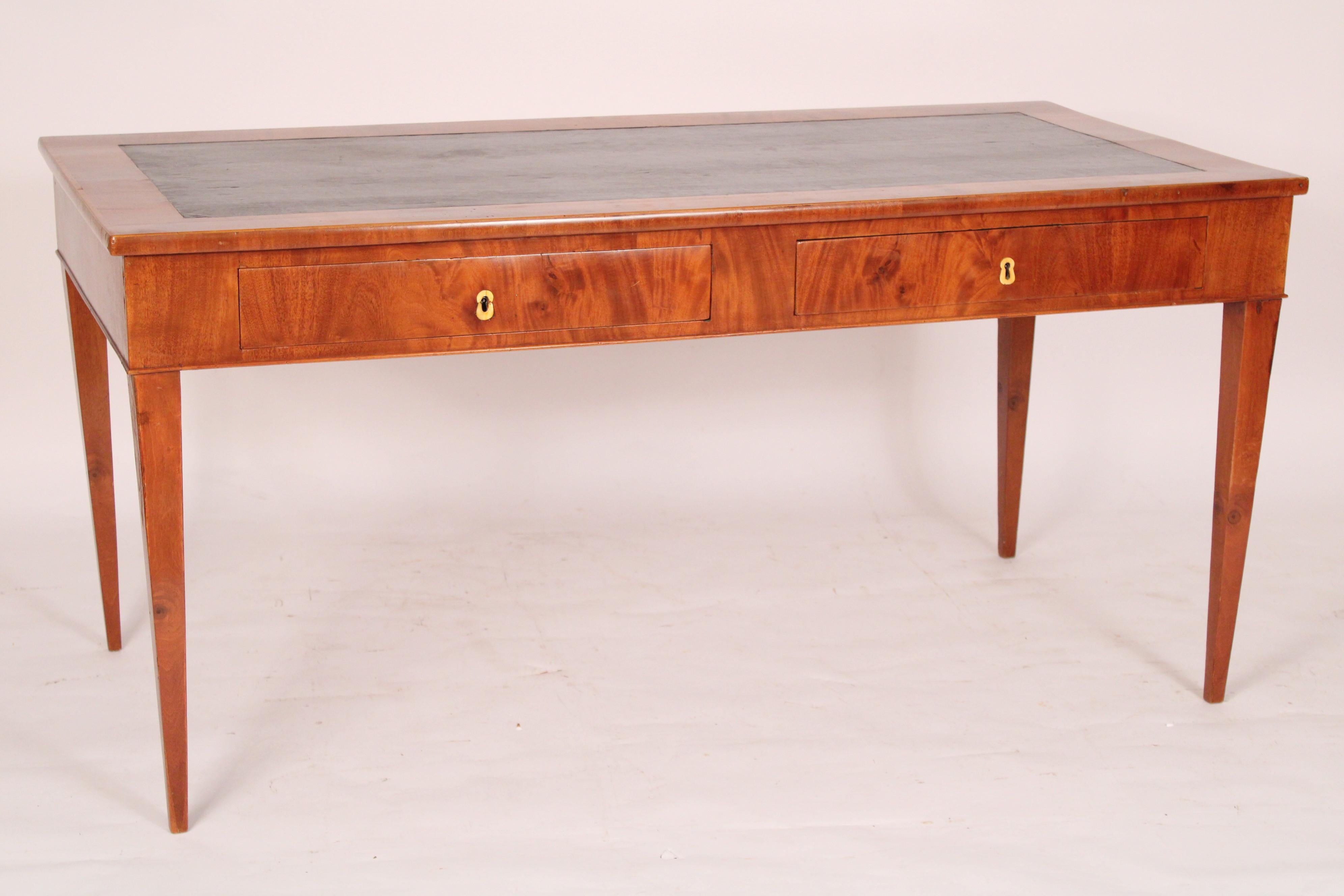 Antique Directoire Style Flame Mahogany Writing Table In Good Condition In Laguna Beach, CA