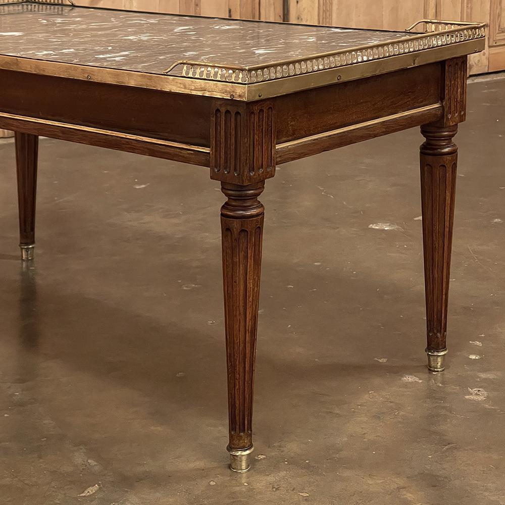 Antique Directoire Style Marble Top Coffee Table For Sale 5