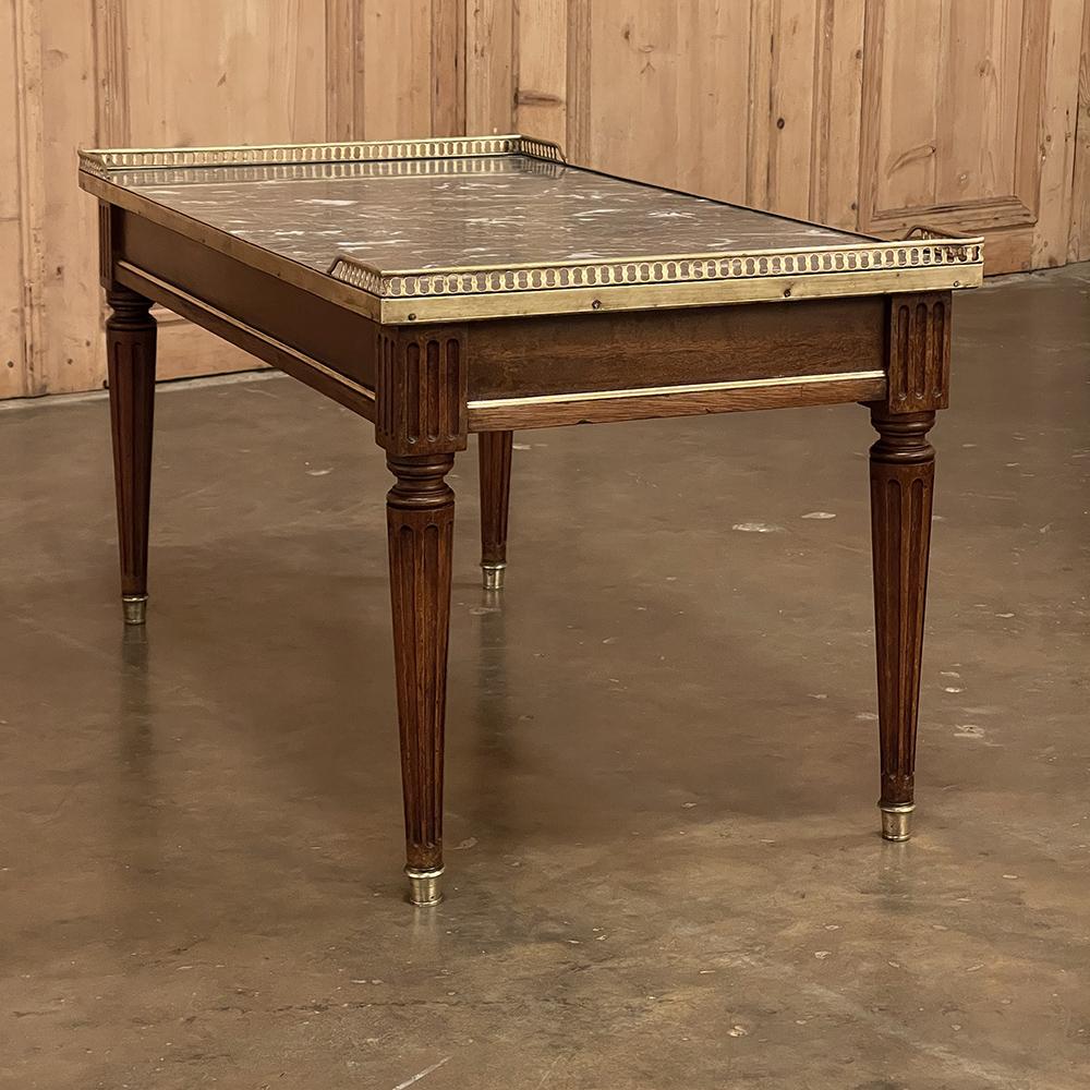 Antique Directoire Style Marble Top Coffee Table For Sale 10