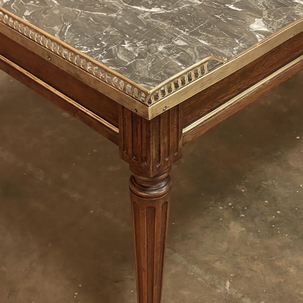 Antique Directoire Style Marble Top Coffee Table For Sale 2