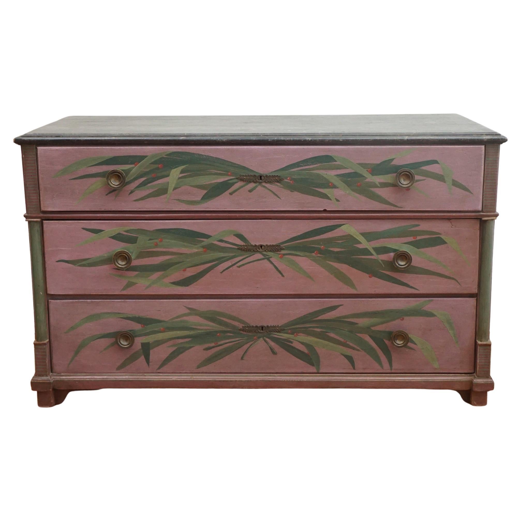 Antique Directoire-Style Painted Commode