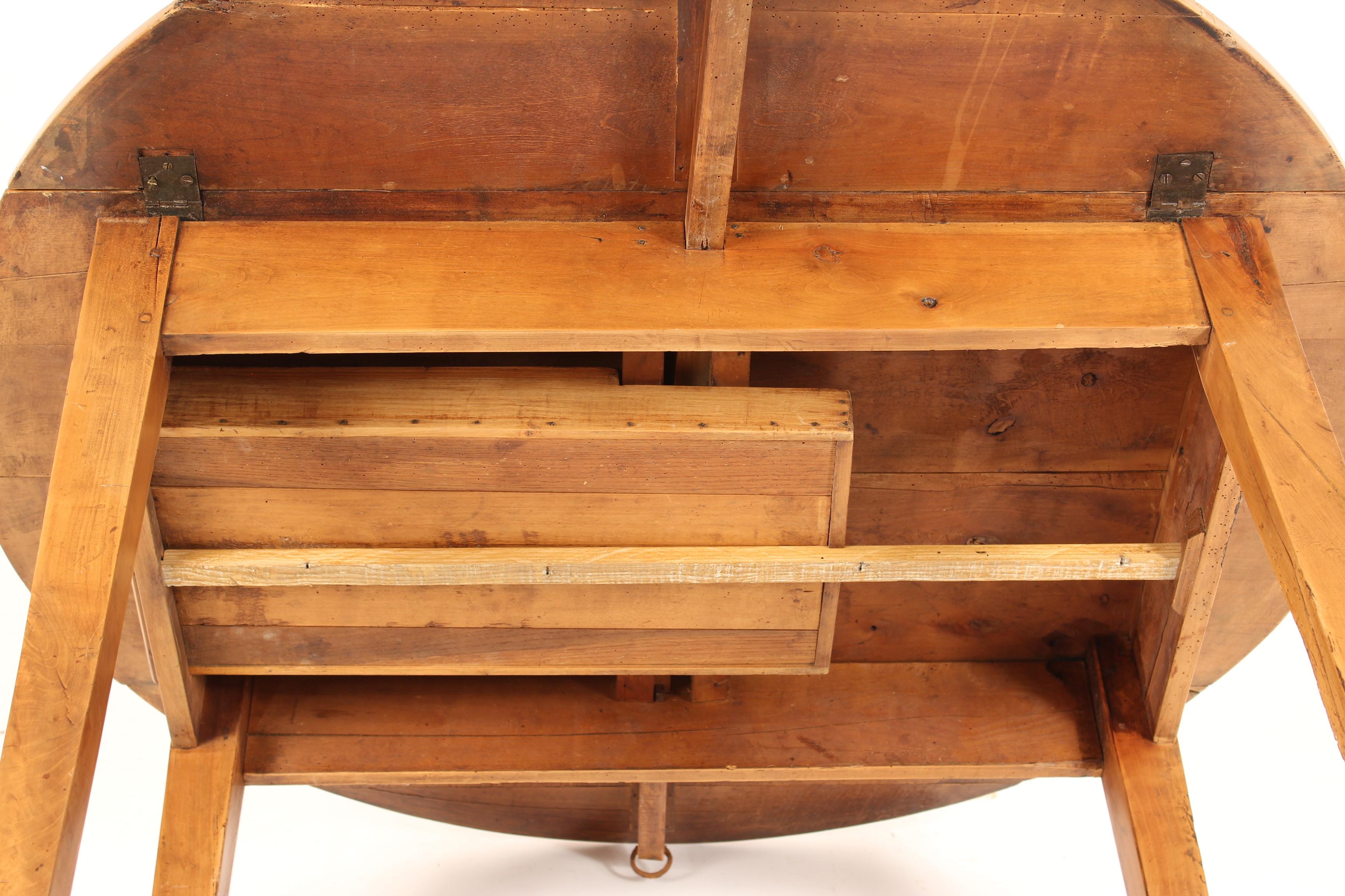 Antique Directoire Style Pine Drop-Leaf Table 7