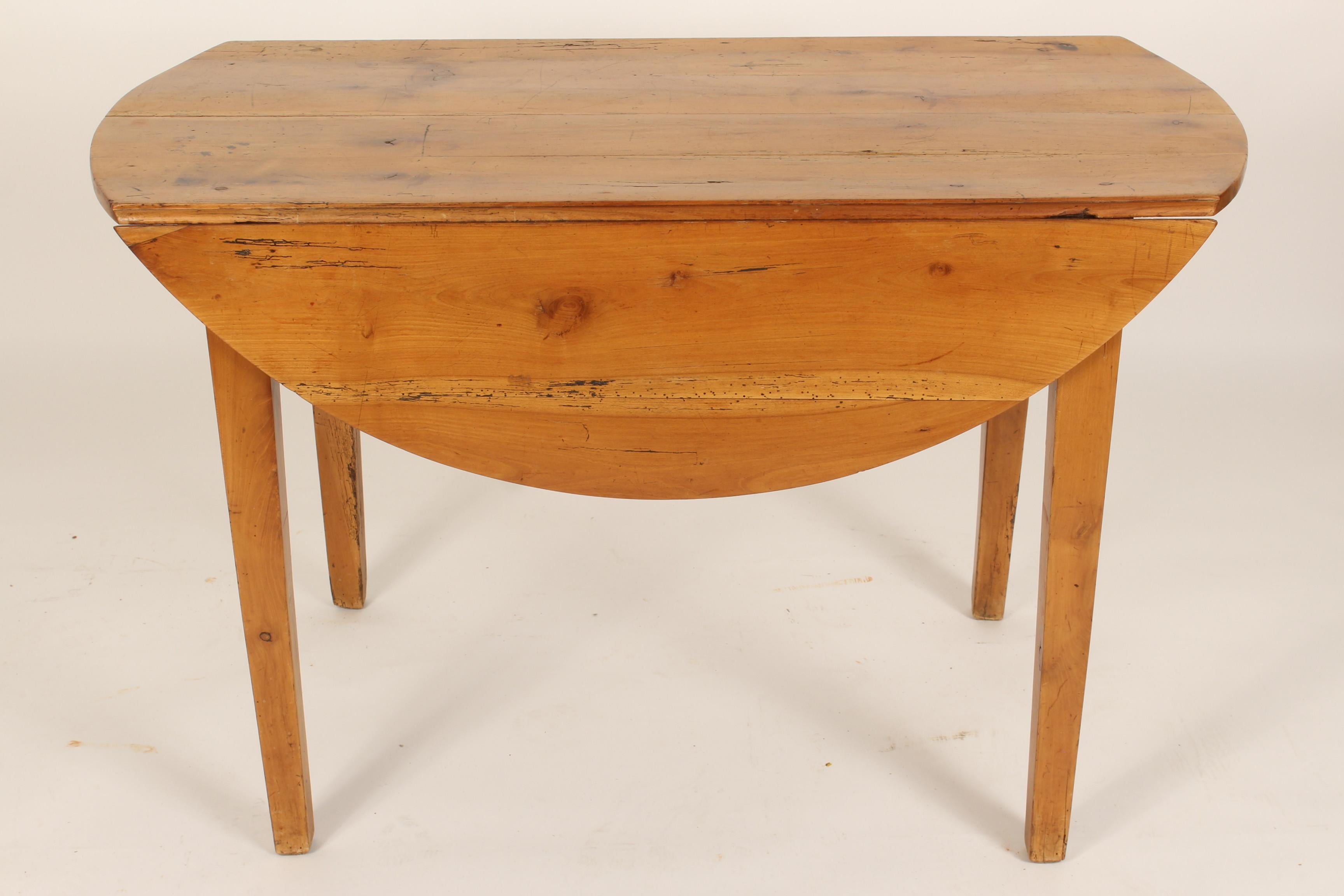 19th Century Antique Directoire Style Pine Drop-Leaf Table