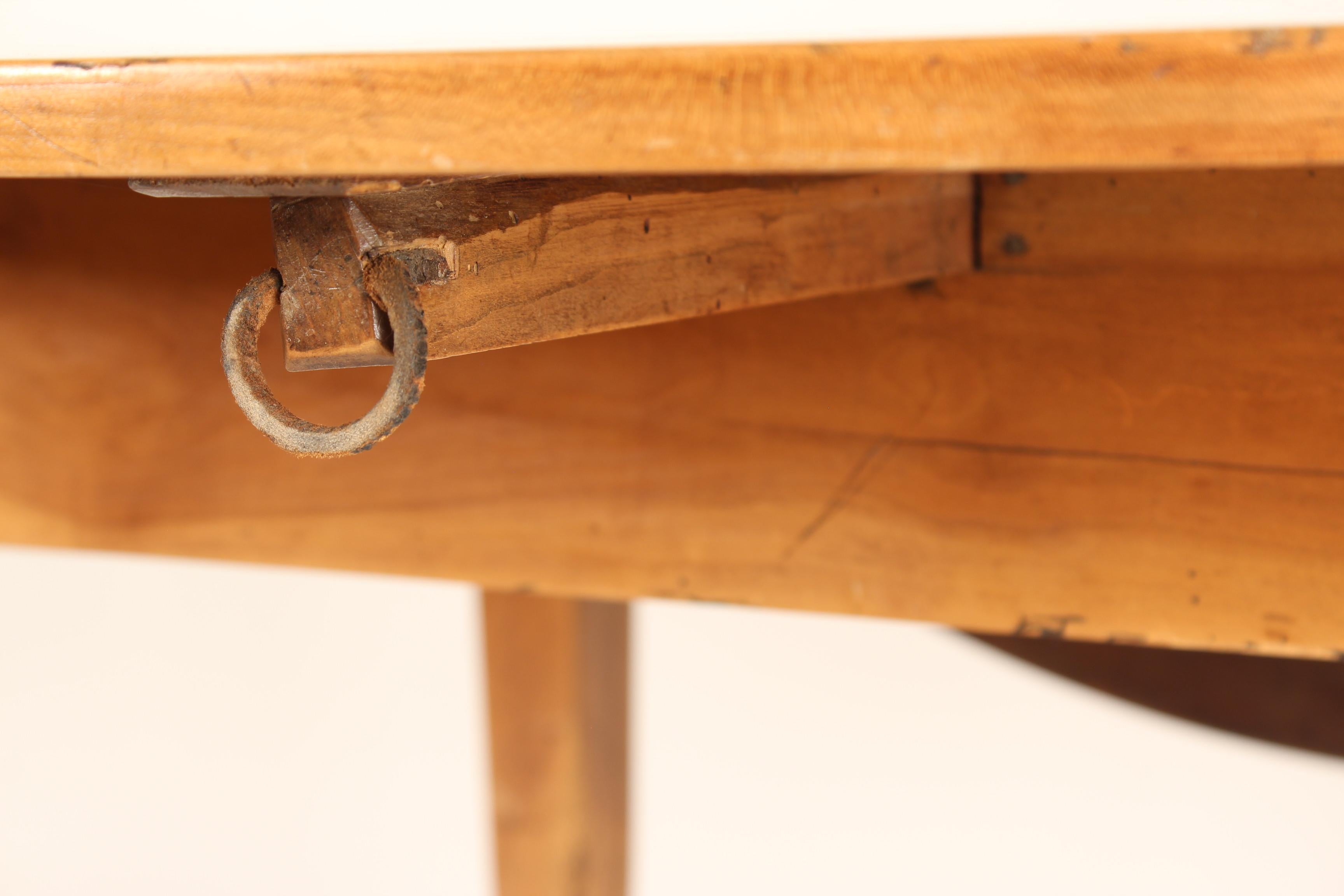 Antique Directoire Style Pine Drop-Leaf Table 4