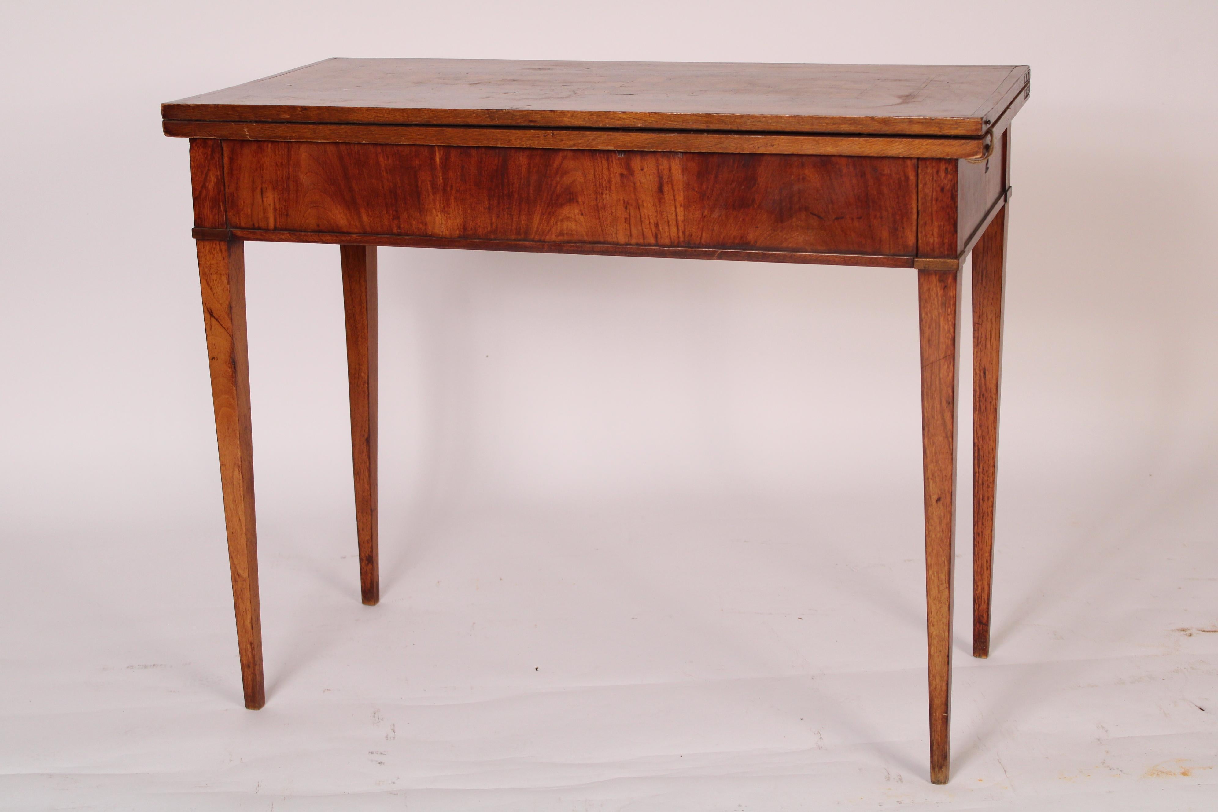 European Antique Directoire Style Walnut Games Table For Sale